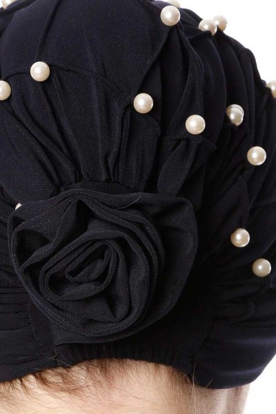 Yaren - Turban Crepe Chiffon Bleu Marin - Sehr-i Sal