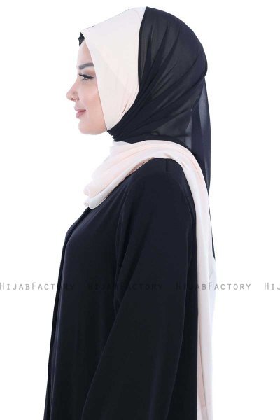 Ylva - Hijab Chiffon Pratique Noir & Beige