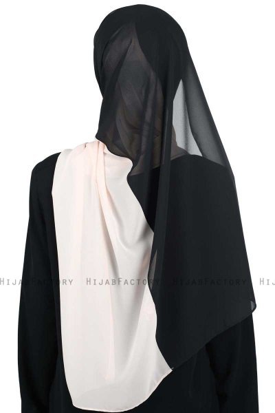 Ylva - Hijab Chiffon Pratique Noir & Beige