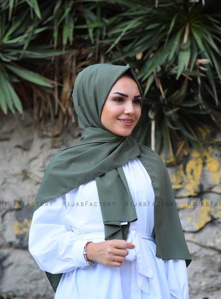 Zahra - Hijab En Crêpe Kaki - Mirach
