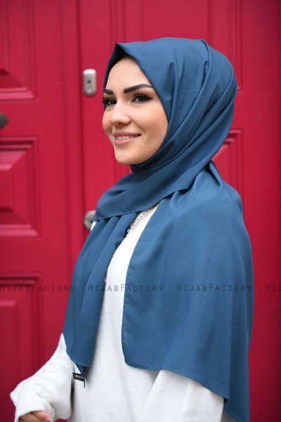 Zahra - Hijab En Crêpe Vert Pétrole - Mirach