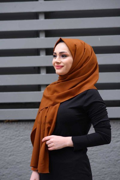 Zahra - Hijab En Crêpe Terracotta - Mirach