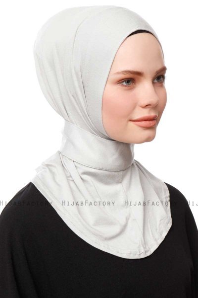 Zeliha - Hijab Pratique Viscose Gris Clair