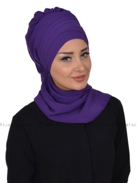 Zoe Lila Chiffon Turban Ayse Turban 322813b