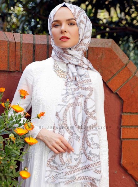 Zuleika - Hijab à Motifs Marron - Sal Evi
